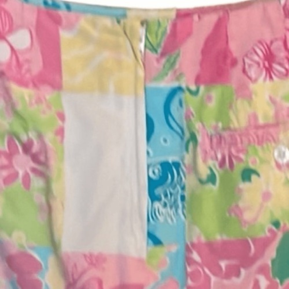 Lilly Pulitzer Skirt Womens Size 0 Floral Multi Petal Patch Hidden Animals Lined - Picture 7 of 8